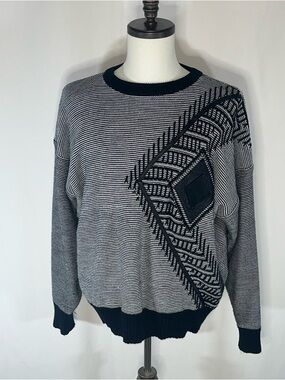 Urban Works Coogi Style Geometric  Abstract Knit Vintage Men’s Sweater XXL